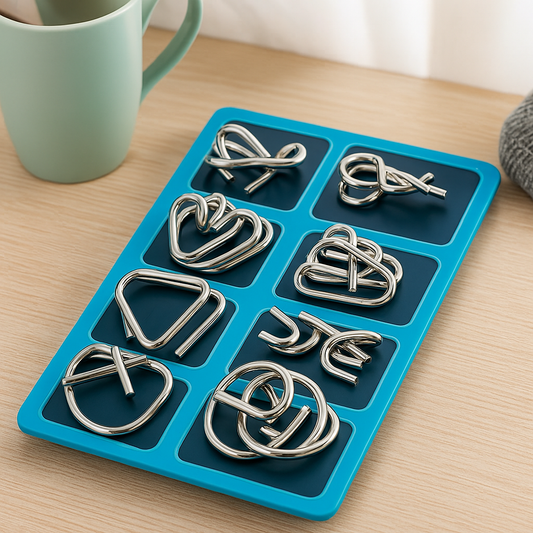 Zestaw metalowych łamigłówek IQ