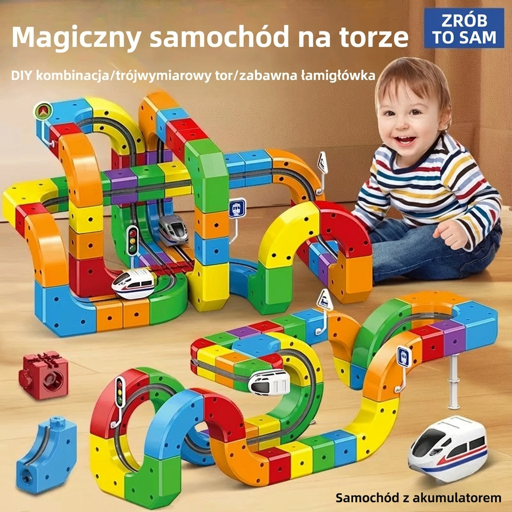 Magnetyczne klocki - konstruktor kolejek